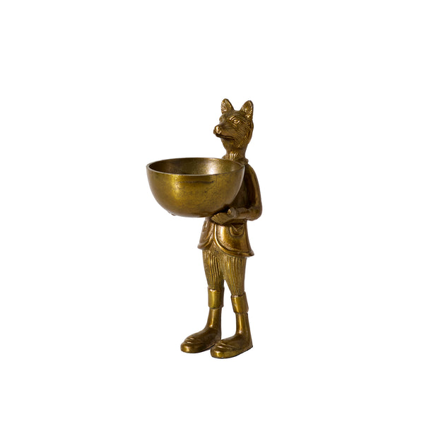 Eloise the Fox Dish Stand - Cast Aluminum Woodland Decor | E+E Collection