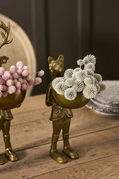 Eloise the Fox Dish Stand - Cast Aluminum Woodland Decor | E+E Collection