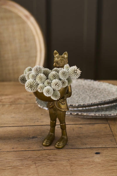 Eloise the Fox Dish Stand - Cast Aluminum Woodland Decor | E+E Collection