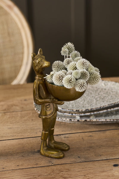 Eloise the Fox Dish Stand - Cast Aluminum Woodland Decor | E+E Collection