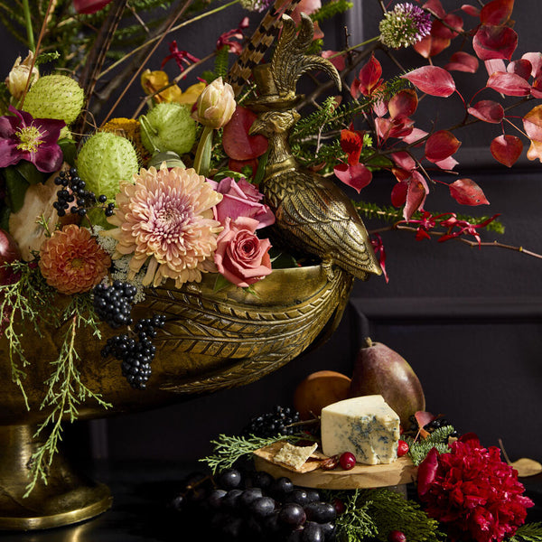 Emerson the Pheasant Footed Boat - Large Cast Aluminum Bird Bowl | E+E Collection