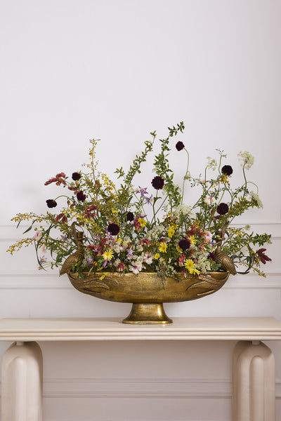 Emerson the Pheasant Footed Boat - Large Cast Aluminum Bird Bowl | E+E Collection