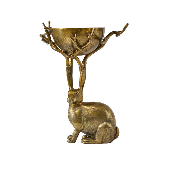 Eric the Hare Branch Bowl - Cast Aluminum Rabbit Decor | E+E Collection