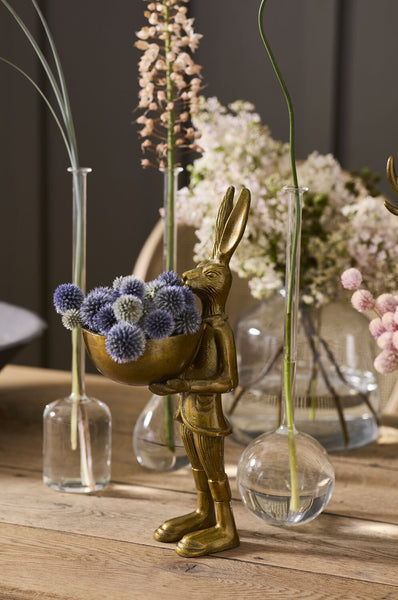Eric the Hare Dish Stand - Cast Aluminum Rabbit Decor | E+E Collection