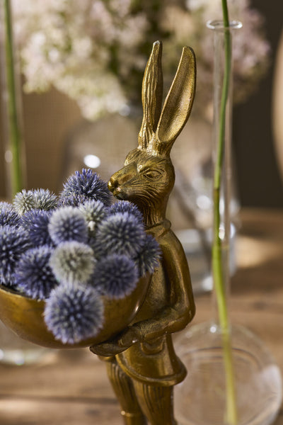 Eric the Hare Dish Stand - Cast Aluminum Rabbit Decor | E+E Collection