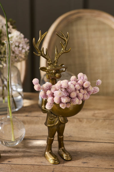 Frankie the Buck Dish Stand - Cast Aluminum Deer Decor | E+E Collection