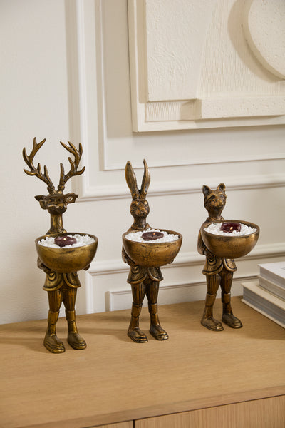 Eloise the Fox Dish Stand - Cast Aluminum Woodland Decor | E+E Collection