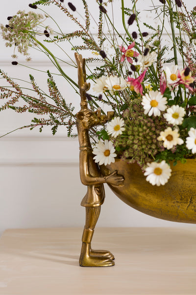 Frankie and Margie Bowl - Cast Aluminum Buck and Doe Decorative Boat | E+E Collection